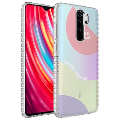 Xiaomi Redmi Note 8 Pro Kılıf Airbag Kenarlı Renkli Desenli Silikon Patinda Elegans Kapak