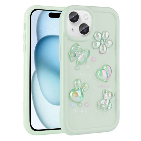 Apple iPhone 13 Kılıf Kabartma Figürlü Parlak Patinda Toys Silikon Kapak