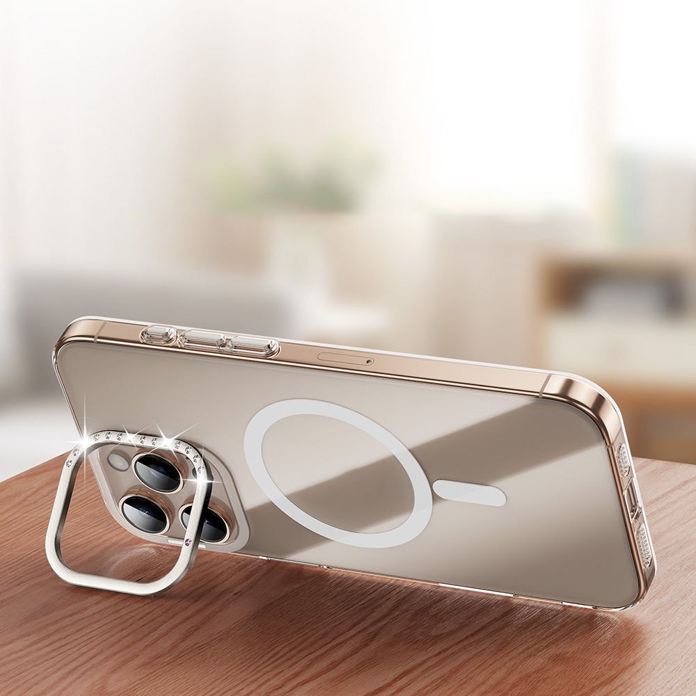 Apple iPhone 16 Pro Max Kılıf Magsafe Şarj Özellikli Kamera Standlı Estop Kapak