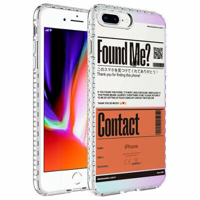 Apple iPhone 8 Plus Kılıf Airbag Kenarlı Renkli Desenli Silikon Patinda Elegans Kapak