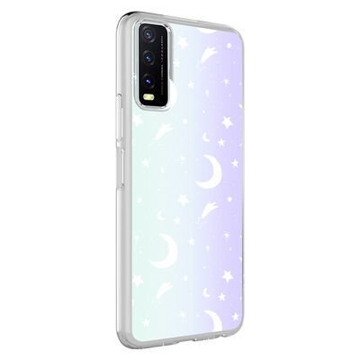 Vivo Y20 Kılıf Patinda M-Blue Desenli Kapak