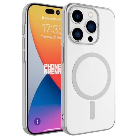 Apple iPhone 15 Pro Kılıf Patinda Wireless Şarj Özellikli Pixel Magsafe Kapak Siyah