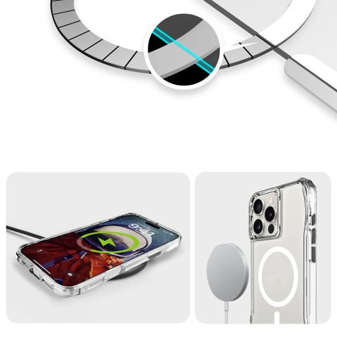Apple Magsafe Şarj Özellikli Airbagli Şeffaf İncek Kapak