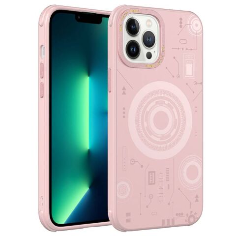 Apple iPhone 12 Pro Kılıf Patinda Wireless Şarj Özellikli Desenli Hot Kapak