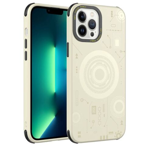 Apple iPhone 12 Pro Kılıf Patinda Wireless Şarj Özellikli Desenli Hot Kapak