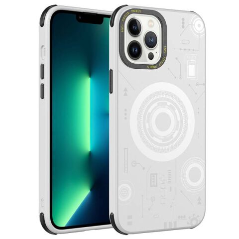Apple iPhone 12 Pro Kılıf Patinda Wireless Şarj Özellikli Desenli Hot Kapak