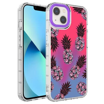 Apple iPhone 13 Kılıf Kamera Korumalı Renkli Desenli Sert Silikon Patinda Korn Kapak