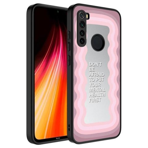 Xiaomi Redmi Note 8 Kılıf Aynalı Desenli Kamera Korumalı Parlak Patinda Mirror Kapak