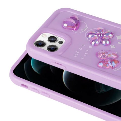 Apple iPhone 12 Pro Max Kılıf Kabartma Figürlü Parlak Patinda Toys Silikon Kapak