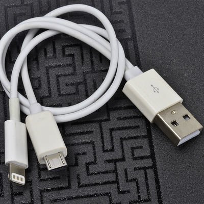 Patinda Çiftli Lightning-Micro Kısa Usb Kablo