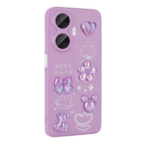 Realme C55 Kılıf Kabartma Figürlü Parlak Patinda Toys Silikon Kapak