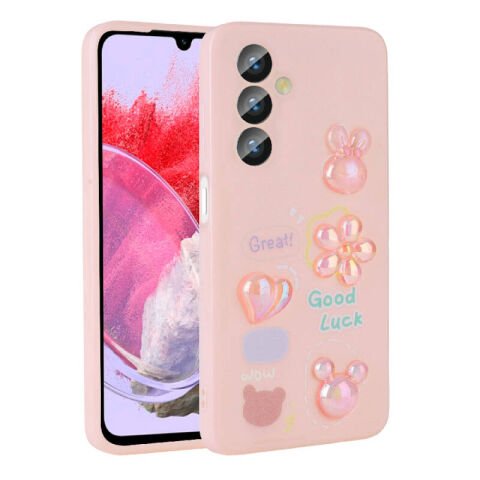 Galaxy M34 5G Kılıf Kabartma Figürlü Parlak Patinda Toys Silikon Kapak