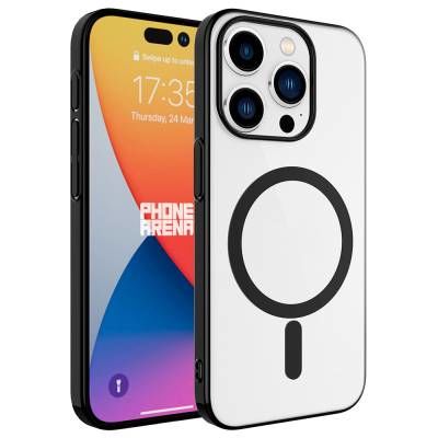 Apple iPhone 15 Pro Kılıf Patinda Wireless Şarj Özellikli Pixel Magsafe Kapak Siyah