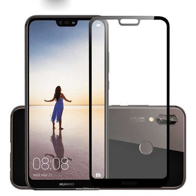 Huawei P20 Lite Patinda Kenarları Kırılmaya Dayanıklı Cam Ekran Koruyucu