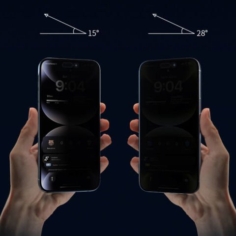 Apple iPhone 16 Pro Max Wiwu GT-015 Özellikli Çok Katmanlı Temperli iPrivacy Cam Ekran Koruyucu