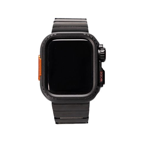 Apple Watch 7 45mm Patinda KRD-126 Sert Kasa Koruyuculu Metal Kordon