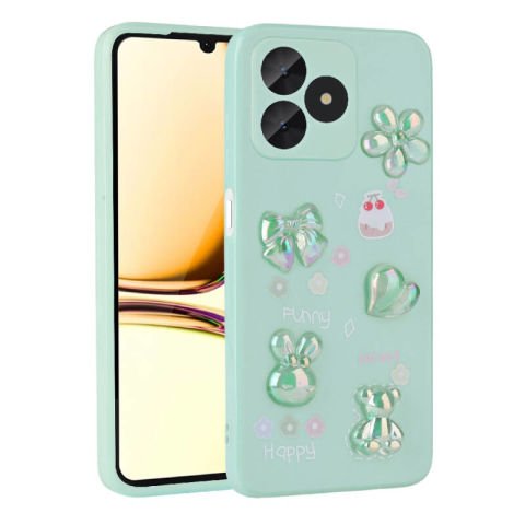 Realme C53 Kılıf Kabartma Figürlü Parlak Patinda Toys Silikon Kapak