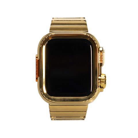 Apple Watch 7 45mm Patinda KRD-126 Sert Kasa Koruyuculu Metal Kordon