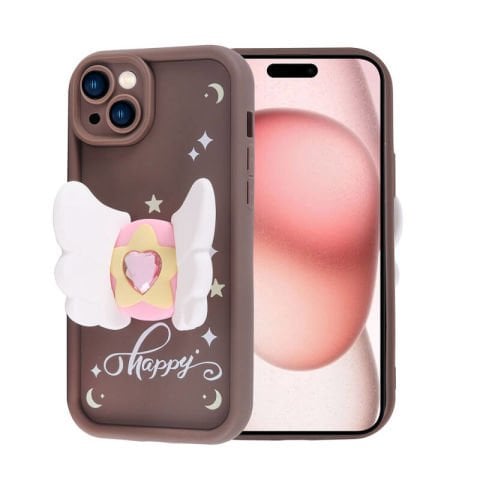 Apple iPhone 15 Kılıf Kamera Korumalı Figür Tasarımlı Patinda Kapya Kapak