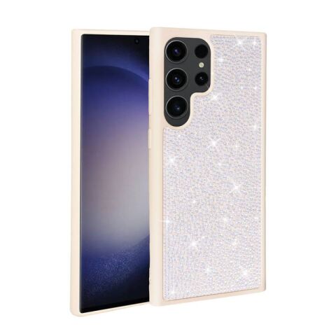 Galaxy S23 Ultra Kılıf Parlak Taşlı Tasarım Patinda Ston Kapak