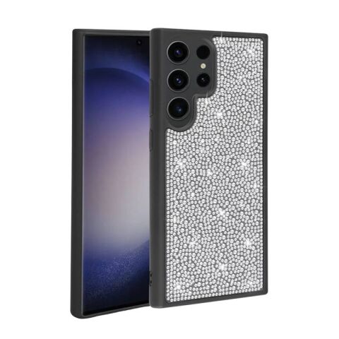 Galaxy S23 Ultra Kılıf Parlak Taşlı Tasarım Patinda Ston Kapak