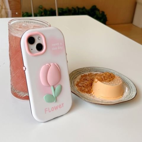 iPhone Kabartmalı Lale Kılıf