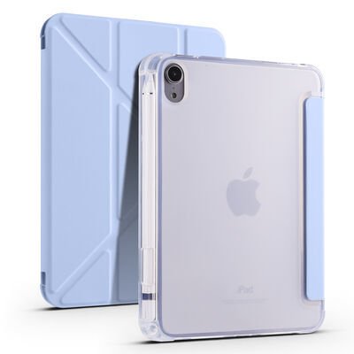 Apple iPad Mini 2021 (6.Nesil) Kılıf Patinda Tri Folding Kalem Bölmeli Standlı Kılıf