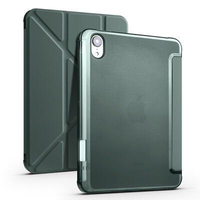 Apple iPad Mini 2021 (6.Nesil) Kılıf Patinda Tri Folding Kalem Bölmeli Standlı Kılıf