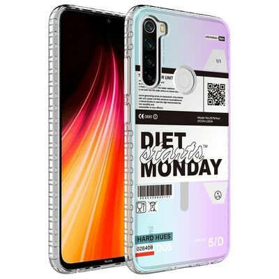 Xiaomi Redmi Note 8 Kılıf Airbag Kenarlı Renkli Desenli Silikon Patinda Elegans Kapak