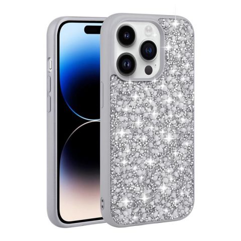 Apple iPhone 14 Pro Max Kılıf Parlak Taşlı Tasarım Patinda Linea Kapak