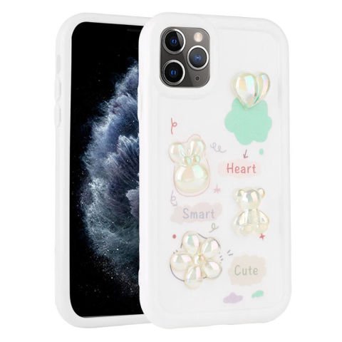 Apple iPhone 11 Pro Max Kılıf Kabartma Figürlü Parlak Patinda Toys Silikon Kapak