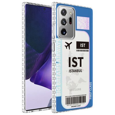 Galaxy Note 20 Ultra Kılıf Airbag Kenarlı Renkli Desenli Silikon Patinda Elegans Kapak
