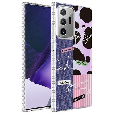 Galaxy Note 20 Ultra Kılıf Airbag Kenarlı Renkli Desenli Silikon Patinda Elegans Kapak