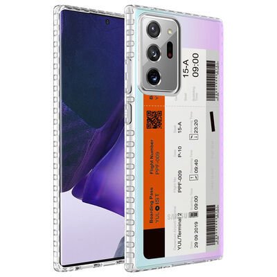 Galaxy Note 20 Ultra Kılıf Airbag Kenarlı Renkli Desenli Silikon Patinda Elegans Kapak
