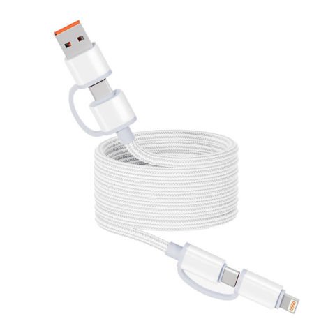 Patinda Spiral Magnetik Örgülü Tasarım 4in1 A+C to C+L Kablo 1M