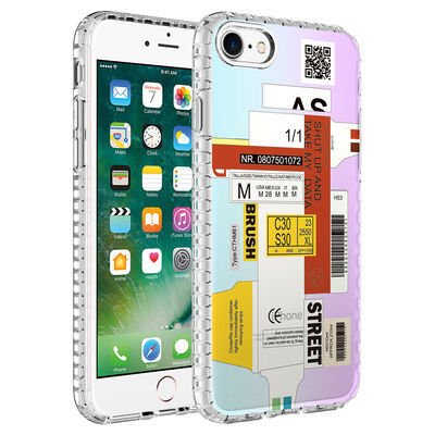 Apple iPhone 8 Kılıf Airbag Kenarlı Renkli Desenli Silikon Patinda Elegans Kapak