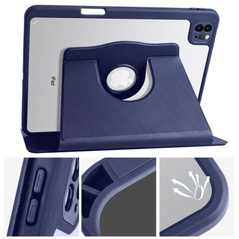 Apple iPad 10.2 (8.Nesil) Kılıf Patinda Termik Kalem Bölmeli Dönebilen Standlı Kılıf