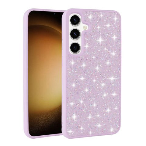 Galaxy S24 Kılıf Parlak Taşlı Tasarım Patinda Pırlanta Kapak