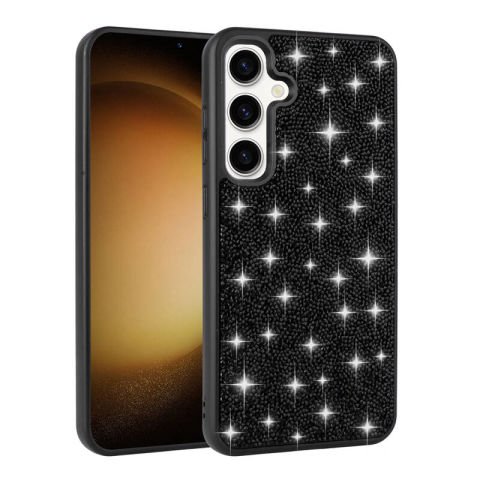 Galaxy S24 Kılıf Parlak Taşlı Tasarım Patinda Pırlanta Kapak
