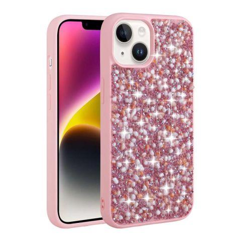 Apple iPhone 14 Plus Kılıf Parlak Taşlı Tasarım Patinda Linea Kapak