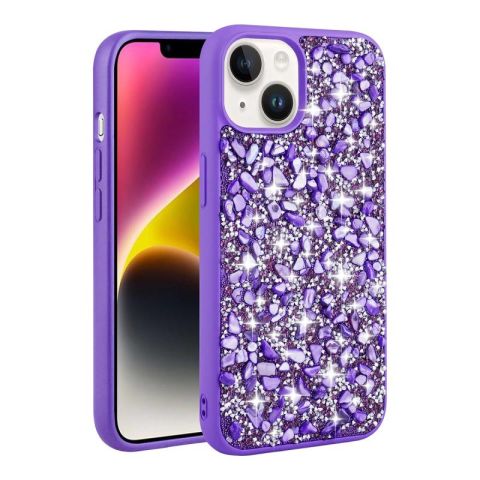Apple iPhone 14 Plus Kılıf Parlak Taşlı Tasarım Patinda Linea Kapak
