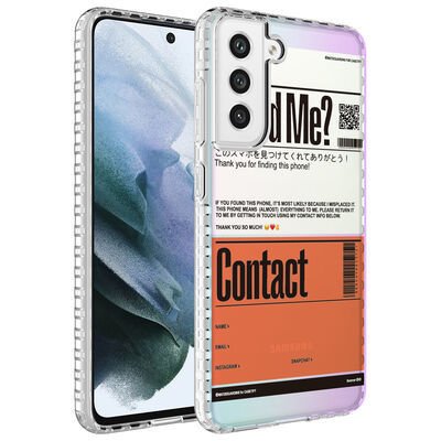 Galaxy S21 FE Kılıf Airbag Kenarlı Renkli Desenli Silikon Patinda Elegans Kapak