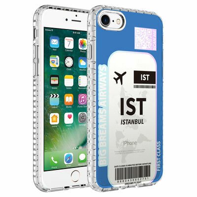 Apple iPhone 7 Kılıf Airbag Kenarlı Renkli Desenli Silikon Patinda Elegans Kapak