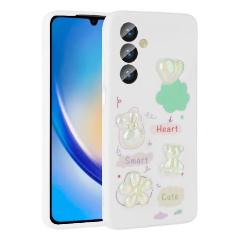 Galaxy A34 Kılıf Kabartma Figürlü Parlak Patinda Toys Silikon Kapak