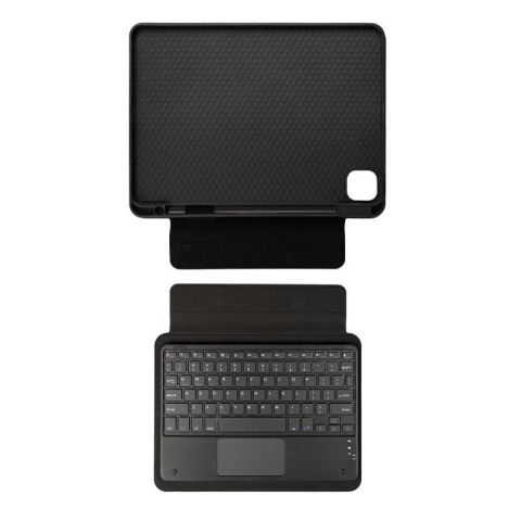 Apple iPad Pro 12.9 2020 (4.Nesil) Patinda Border Keyboard Bluetooh Bağlantılı Standlı Klavyeli Tablet Kılıfı