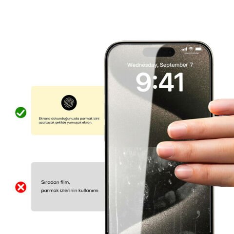 Apple iPhone 15 Patinda Rika Premium Privacy Temperli Cam Ekran Koruyucu