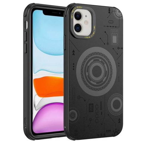 Apple iPhone 11 Kılıf Patinda Wireless Şarj Özellikli Desenli Hot Kapak