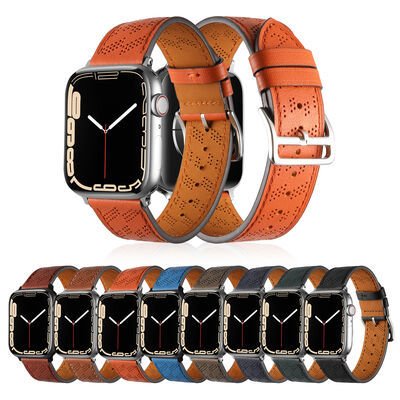 Apple Watch 44mm KRD-76 PU Deri Kordon Strap Kayış