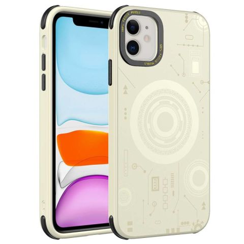 Apple iPhone 11 Kılıf Patinda Wireless Şarj Özellikli Desenli Hot Kapak