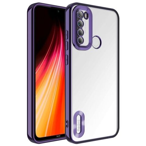 Xiaomi Redmi Note 8 Kılıf Kamera Korumalı Logo Gösteren Patinda Omega Kapak